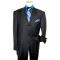 Extrema by Zanetti Black With White/Royal Blue Microdiamonds Design Super 150's Wool Suit